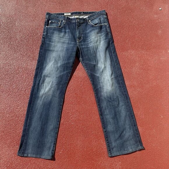 AG Adriano Goldschmied The Hero Relaxed Jeans Men 36x34 Blue Dark Wash USA Made - Picture 1 of 7